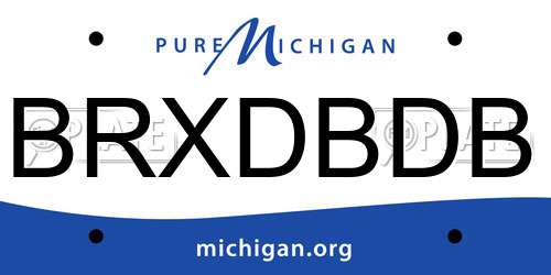BRXDBDB Michigan License Plate