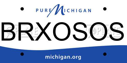BRXOSOS Michigan License Plate