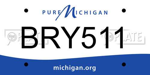 BRY511 Michigan License Plate