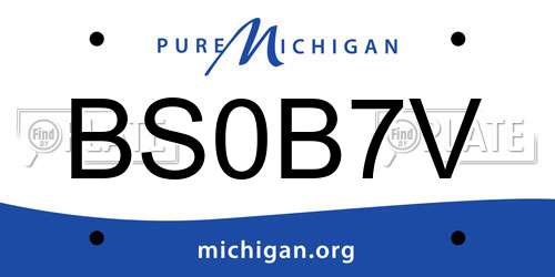 BS0B7V Michigan License Plate