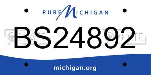 BS24892 Michigan License Plate
