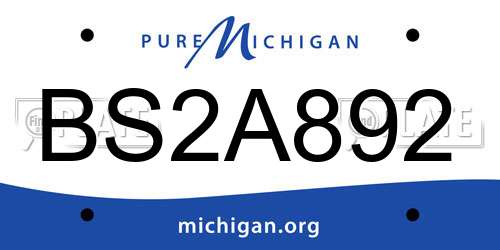 BS2A892 Michigan License Plate