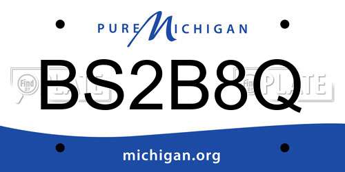 BS2B8Q Michigan License Plate