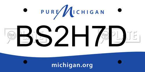 BS2H7D Michigan License Plate