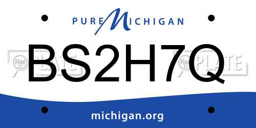 BS2H7Q Michigan License Plate