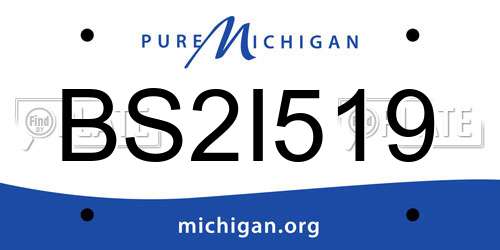 BS2I519 Michigan License Plate