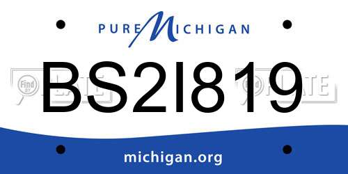 BS2I819 Michigan License Plate