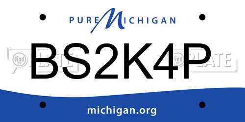 BS2K4P Michigan License Plate