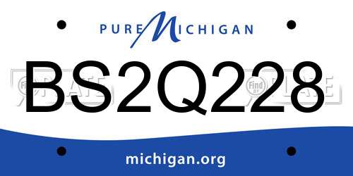 BS2Q228 Michigan License Plate