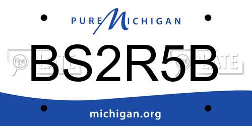 BS2R5B Michigan License Plate