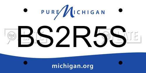 BS2R5S Michigan License Plate