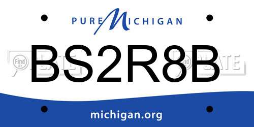 BS2R8B Michigan License Plate