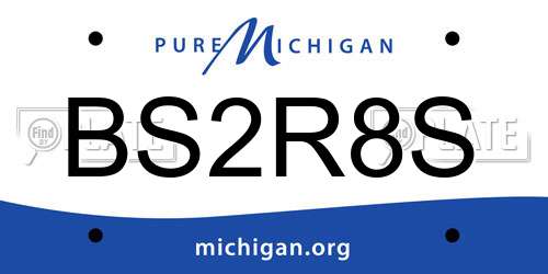 BS2R8S Michigan License Plate