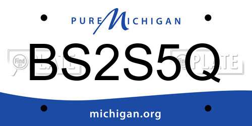 BS2S5Q Michigan License Plate