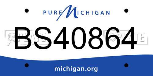 BS40864 Michigan License Plate