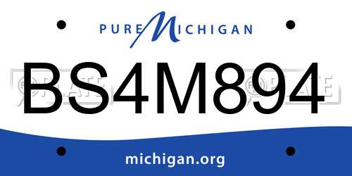 BS4M894 Michigan License Plate