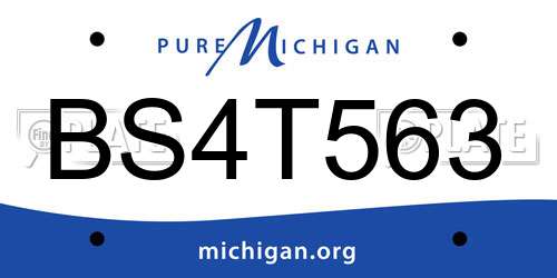 BS4T563 Michigan License Plate