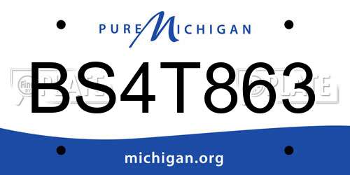 BS4T863 Michigan License Plate