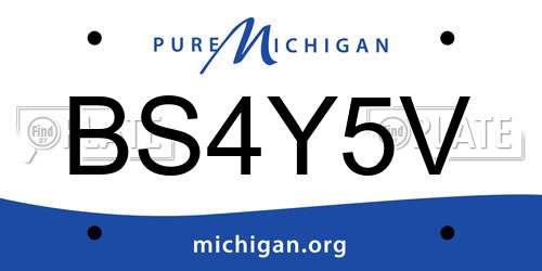 BS4Y5V Michigan License Plate