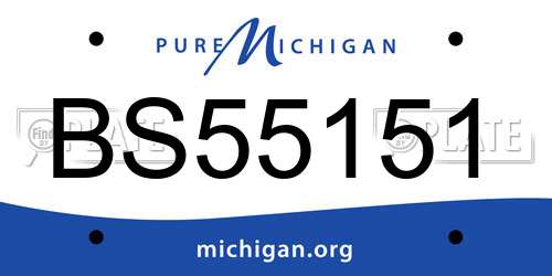 BS55151 Michigan License Plate