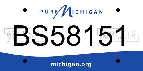BS58151 Michigan License Plate