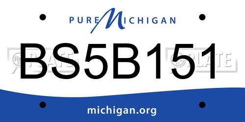 BS5B151 Michigan License Plate
