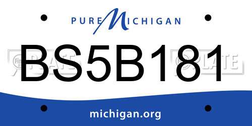 BS5B181 Michigan License Plate