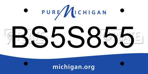 BS5S855 Michigan License Plate