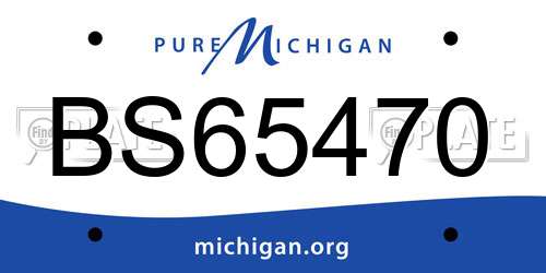 BS65470 Michigan License Plate