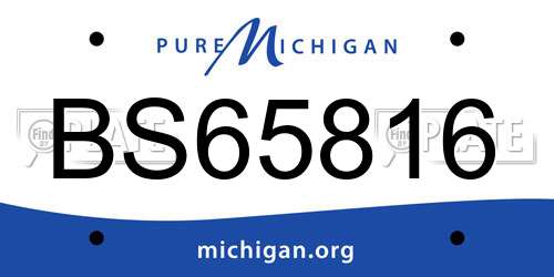 BS65816 Michigan License Plate