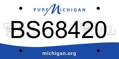 BS68420 Michigan License Plate