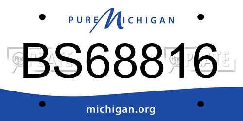 BS68816 Michigan License Plate