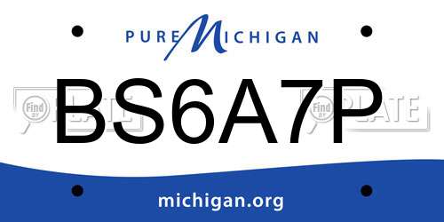 BS6A7P Michigan License Plate