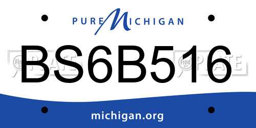 BS6B516 Michigan License Plate