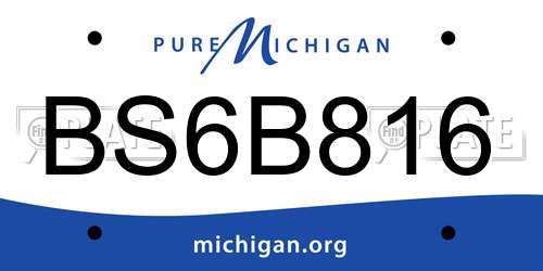 BS6B816 Michigan License Plate