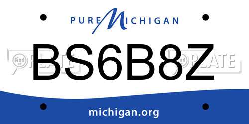 BS6B8Z Michigan License Plate