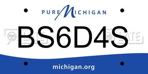 BS6D4S Michigan License Plate