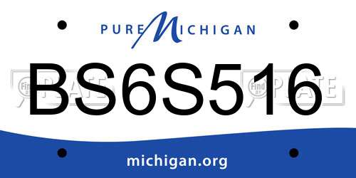 BS6S516 Michigan License Plate