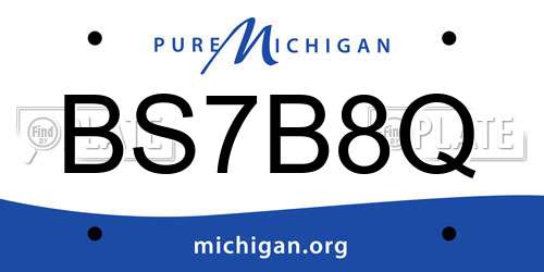 BS7B8Q Michigan License Plate
