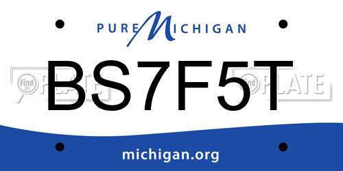 BS7F5T Michigan License Plate