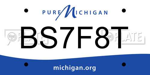 BS7F8T Michigan License Plate