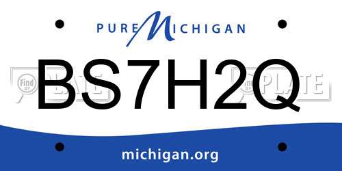 BS7H2Q Michigan License Plate