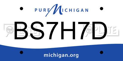 BS7H7D Michigan License Plate