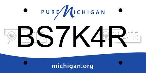 BS7K4R Michigan License Plate