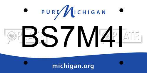 BS7M4I Michigan License Plate