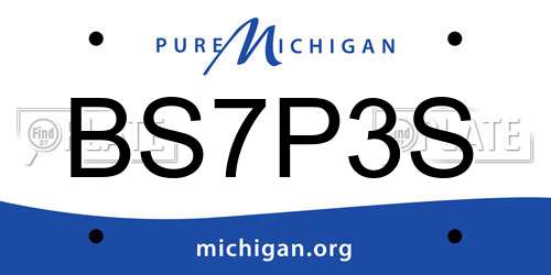 BS7P3S Michigan License Plate