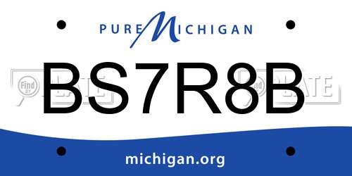 BS7R8B Michigan License Plate