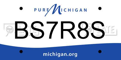 BS7R8S Michigan License Plate