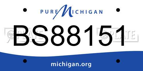 BS88151 Michigan License Plate