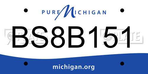 BS8B151 Michigan License Plate